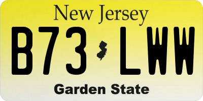 NJ license plate B73LWW