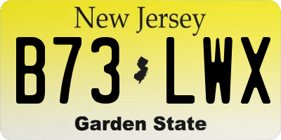 NJ license plate B73LWX