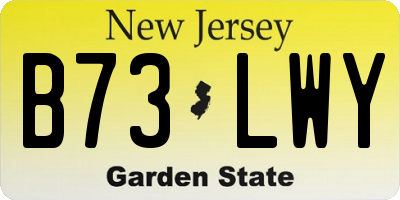 NJ license plate B73LWY
