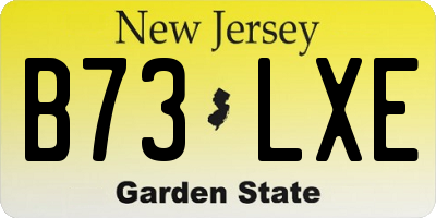 NJ license plate B73LXE