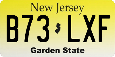 NJ license plate B73LXF