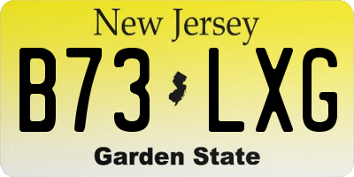 NJ license plate B73LXG