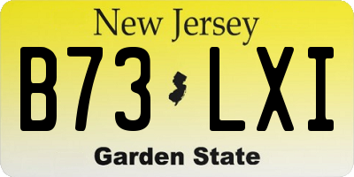 NJ license plate B73LXI