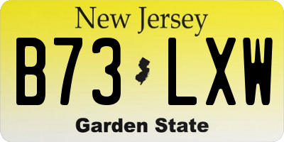 NJ license plate B73LXW