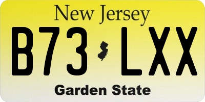 NJ license plate B73LXX