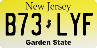 NJ license plate B73LYF