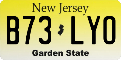 NJ license plate B73LYO