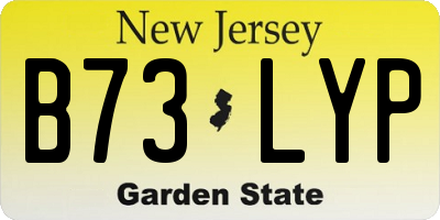 NJ license plate B73LYP
