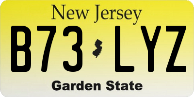 NJ license plate B73LYZ