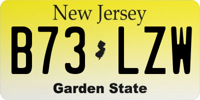 NJ license plate B73LZW