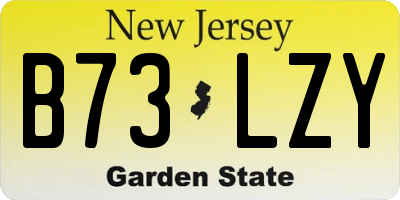 NJ license plate B73LZY