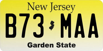 NJ license plate B73MAA