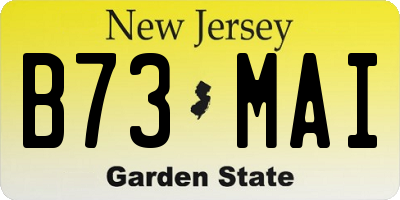 NJ license plate B73MAI