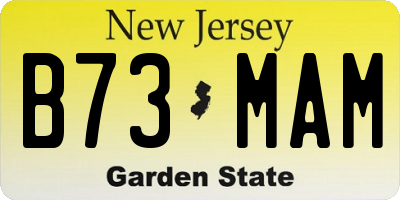 NJ license plate B73MAM