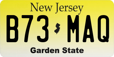 NJ license plate B73MAQ