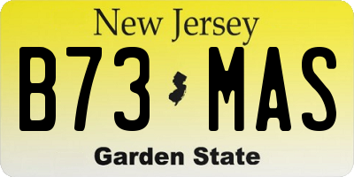 NJ license plate B73MAS