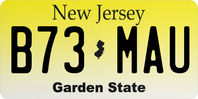 NJ license plate B73MAU