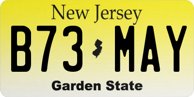NJ license plate B73MAY