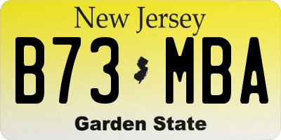 NJ license plate B73MBA