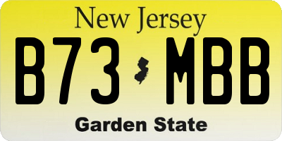NJ license plate B73MBB