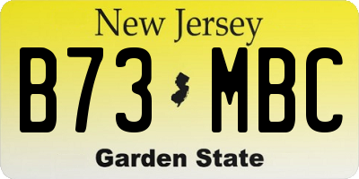 NJ license plate B73MBC