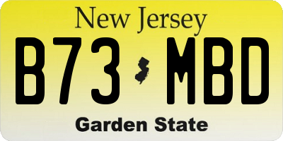 NJ license plate B73MBD