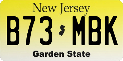NJ license plate B73MBK