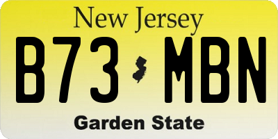 NJ license plate B73MBN