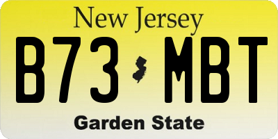 NJ license plate B73MBT
