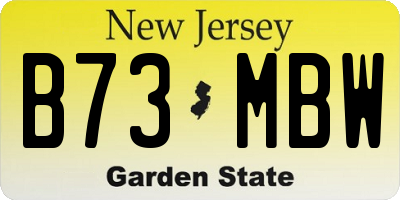 NJ license plate B73MBW