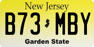 NJ license plate B73MBY