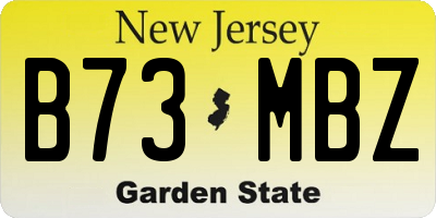 NJ license plate B73MBZ