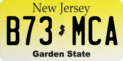 NJ license plate B73MCA