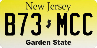 NJ license plate B73MCC
