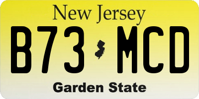 NJ license plate B73MCD