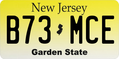 NJ license plate B73MCE