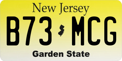 NJ license plate B73MCG