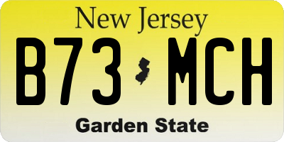 NJ license plate B73MCH