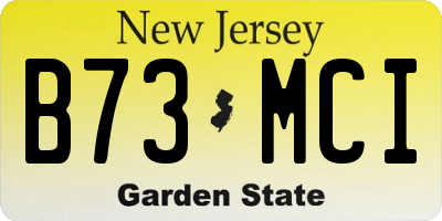 NJ license plate B73MCI