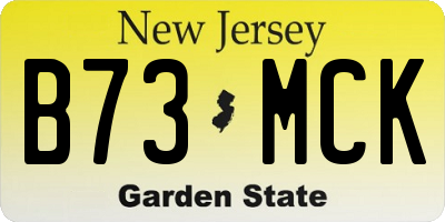 NJ license plate B73MCK