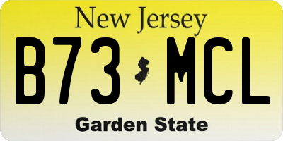 NJ license plate B73MCL