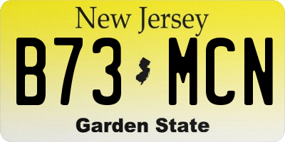 NJ license plate B73MCN