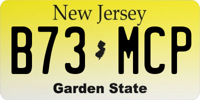 NJ license plate B73MCP