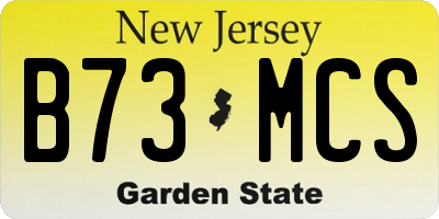 NJ license plate B73MCS