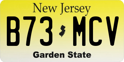 NJ license plate B73MCV