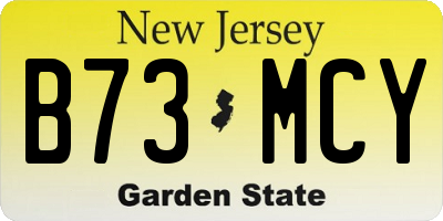 NJ license plate B73MCY
