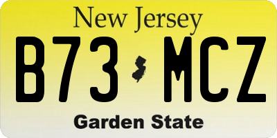 NJ license plate B73MCZ
