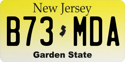 NJ license plate B73MDA