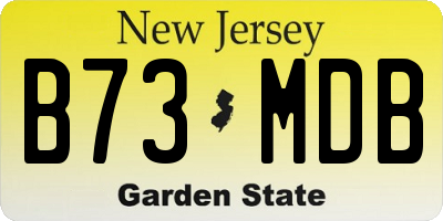 NJ license plate B73MDB