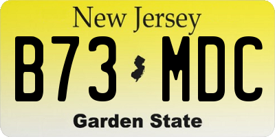 NJ license plate B73MDC